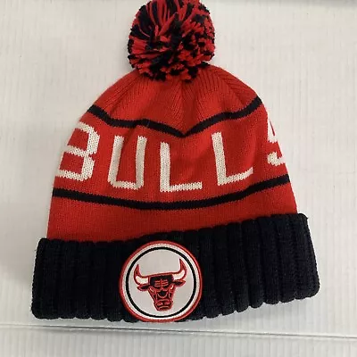 Mitchell & Ness Hi Five Chicago Bulls Pom Knit Beanie Hat Pom Cuffed • $11.99