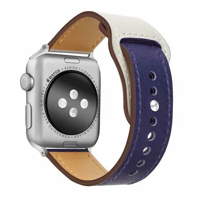 $11.99 • Buy Genuine Leather Strap IWatch Band For Apple Watch Series 7 6 5 4 3 21 SE 38 - 45