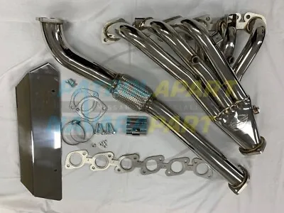 Polished Stainless Exhaust Headers & Heat Shield For Nissan Patrol TB48 (621MANI • $999