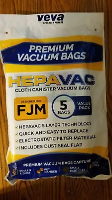 5 Pack Premium HepaVac Cloth Canister Vacuum Bags Designed For FJM • $8.50