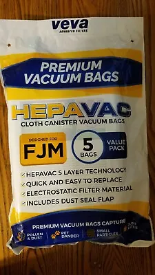 5 Pack Premium HepaVac Vacuum Bags Designed For FJM Open Bag • $8