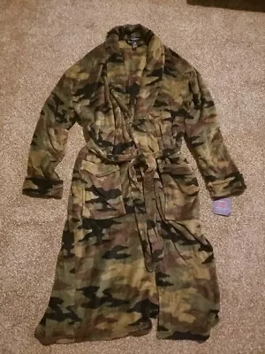 CROFT & BARROW - MENS - Plush ROBE - Camo/Green/Black Size L/XL • $29.99