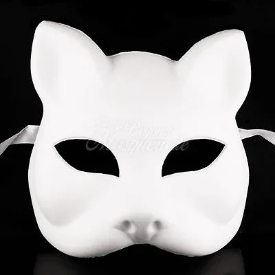 Blank Gatto Cat Venetian Cosplay ANBU Costume Party DIY Mask W7340 [White]  • $12.95