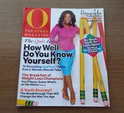 O Oprah Magazine August 2012 Vg Condition The Quiz Issue How Well Do You Know... • $12.95