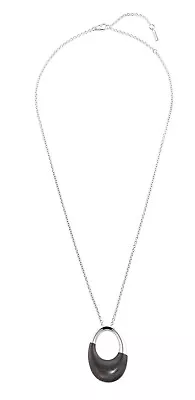 Montblanc Sterling Silver Grenadille Dark Wood Necklace & Pendant 24  L • $550