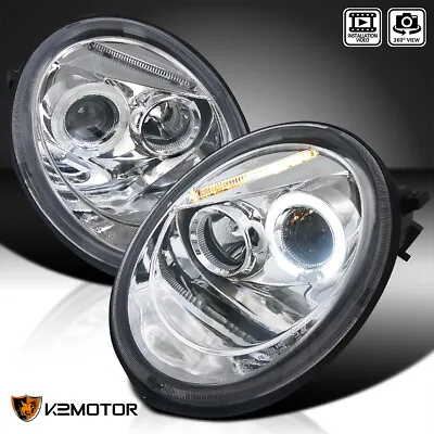 $179.38 • Buy Fits 1998-2005 VW Volkswagen Beetle LED Halo Projector Headlights Left+Right