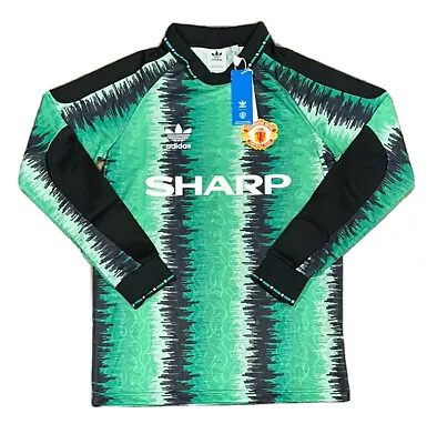 Manchester United 90 Goalkeeper Adidas Originals Green Replica Jersey; Men’s S • $64.99