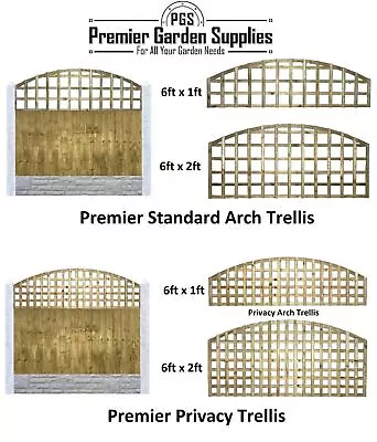 NEW Premier Standard & Privacy Arch Trellis Garden Lattice Fence Topper  • £23