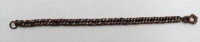 Vintage Solid Copper Heavy Chunky Cuban Curb Link Bracelet W/ Claw Clasp 7  • $18.50