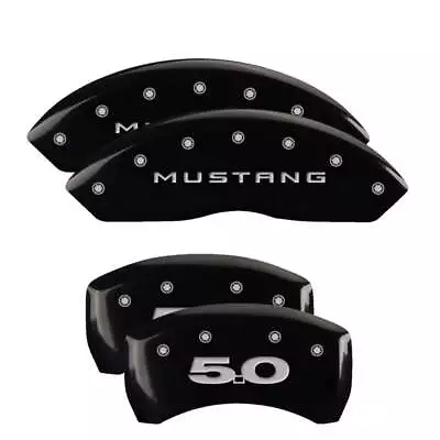 MGP Brake Caliper Covers W 5.0 Engraving 4 PC Gloss Black For 10-14 Ford Mustang • $299