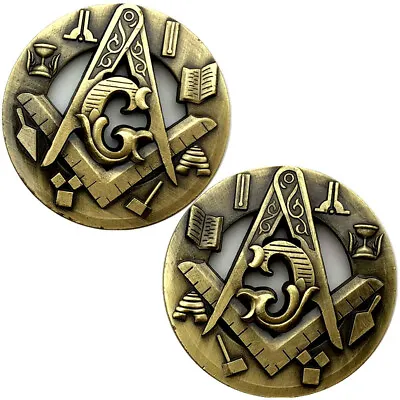 Masonic Working Tools Art Coin For Freemason Study Office Decor+Display Holder • $9.49