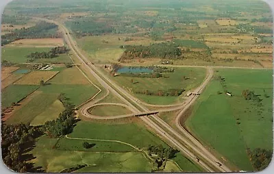 LA PORTE INDIANA ~ Aerial View Of Indiana Toll Road C.1963 Postcard • $3.99