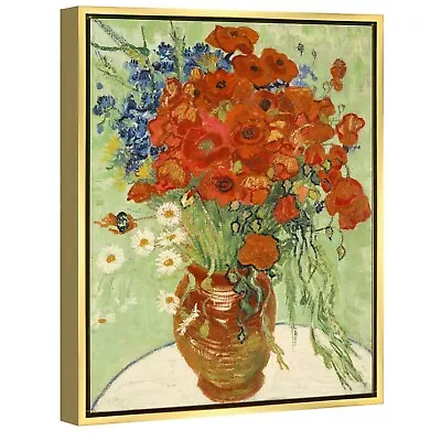 Canvas Print Van Gogh Painting Repro Pic Wall Art Home Decor Red Poppies Framed • $27.11