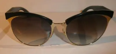 MIU MIU By Prada SMU-740 56-18 145 Black Gold Cat Eye Glitter Frames Sunglasses • $64.99