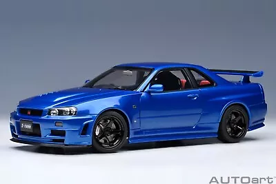 1:18 AUTOart NISSAN SKYLINE R34 GTR GT-R Z-TUNE BAYSIDE BLUE 77462 • $133.04