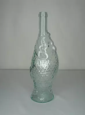 Vtg 1975 Glass Fish Bottle 13  Italian Antinori Soave Wine Clear Tint Cabin Farm • $25.11