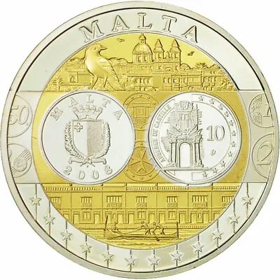 [#554069] Malta Medal L'Europe Auberge De Castille 2008 MS Sil Ver • $44.14