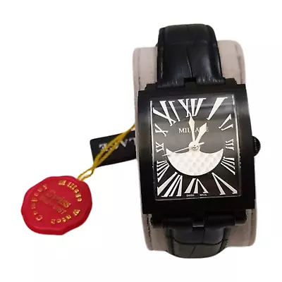 Millage The Evreux Collection Ml0073-B Black Calf Leather Swiss Men Watch • $1495