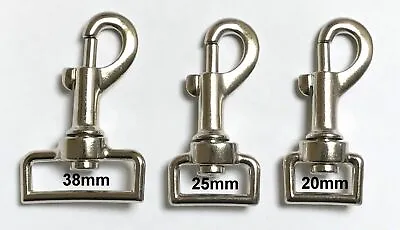 Trigger Swivel Heavy Duty Metal Clips For Webbing Dog Lead Horse Rug Snap Hook  • £5.99