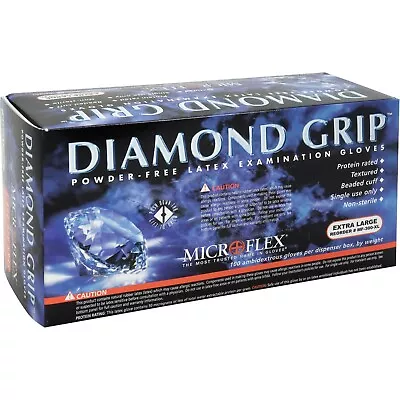 Microflex MF300 Diamond Grip Latex Powder-Free Gloves Heavy Duty Box Of 100 • $45.04