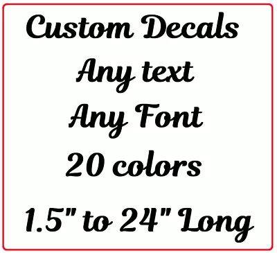 Custom Vinyl Lettering Decal Personalized Sticker Window Text Name Car Truck Van • $39.99