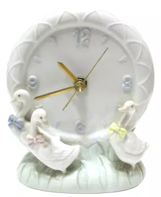 Vintage Otagiri Clock Geese Japan Made Porcelain Battery Operated 5 3/4  Tall • $27.89