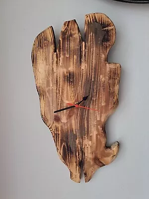 Driftwood Style Clock Non Number Surfers Beach Lovers Coast Seaside Homemade.  • £17