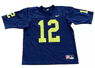 Vtg Nike Scott Driesbach 12 NCAA Michigan Wolverines Football Jersey Mens Medium • $41.95