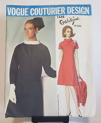 Vintage 1960s Vogue Couturier Design 1648 Galitzine Of Italy Dress Jacket Sz 12 • $20.70