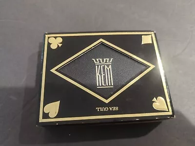 Vintage  KEM Playing Cards 2 Decks Hard Plastic Case And Cover  Sea Gull  • $18