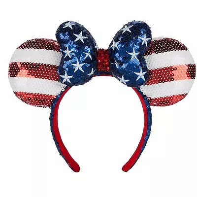 NWT Disney Stars Stripes Americana Minnie Mouse Ears Flag Patriotic 4th July • $19.99