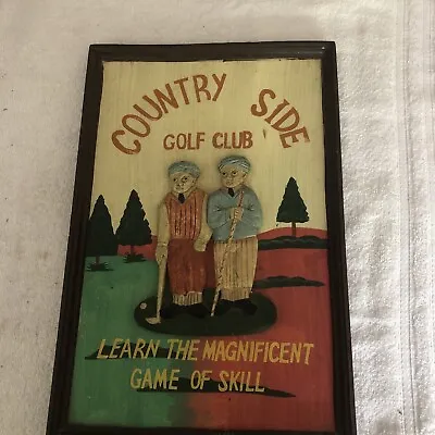 Vintage Wooden Golf Sign  “ Country Side Golf Club” • $30