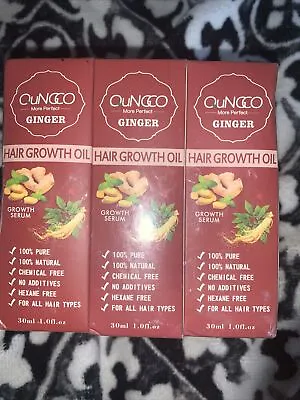 Qungco Ginger Hair Growth Oil Serum For Women & Men 1 Oz Exp: 1/24 - Lot Of 3 • $13.59