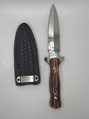 Custom Western Boot Knife 777 Stamped N With Sheath & Stag Handle New Beautiful • $299.99