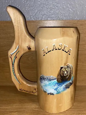 $26.99 • Buy Wooden Birch Stein ,  Masters Touch MFG , Signed MIBaumes, North Pole Alaska,