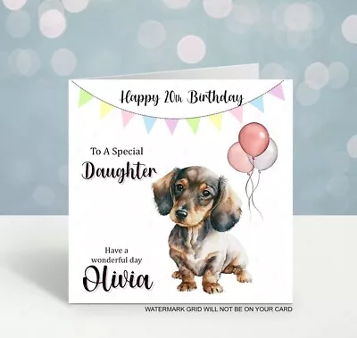 Personalised  Birthday Card Dachshund Dog Ladies Daughter Friend Pets Wife Girls • £2.99