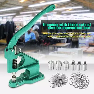 Grommet Eyelet Hole Punch Machine Hand Press Kit + 1500 Grommets 6/10/12mm AU • $51.89