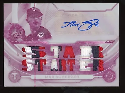 2019 Topps Triple Threads 1/1 White Whale Max Scherzer Patch Auto Autograph • $249.99