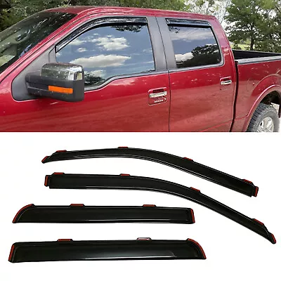 IN-CHANNEL Window Visors Sun Vent Guard Fit 2009-2014 Ford F150 Supercrew Cab • $30.99