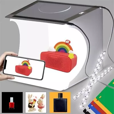 Mini Photo Studio Light Box Kit Portable Folding Tent With LED Lights And Back • $23.99