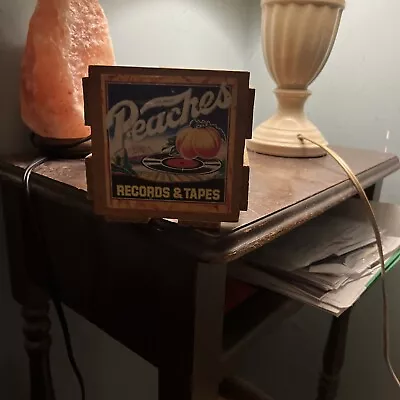 Peaches Records And Tapes Store Crate 8 Track Wooden Storage Holds 13 Tapes (G) • $10