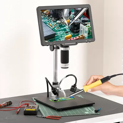 10.1  Screen Max Digital Microscope 1200x HDMI Soldering Microscope 8 LED Lights • $139.88