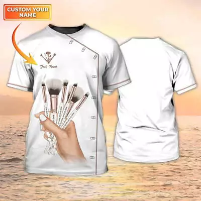 Makeup Artist Custom Tshirt Makeup Tools Shirts Beautician Uniform 3D Shirts For • $16.99
