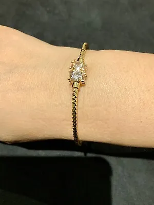 £10.99 • Buy 22k Carat Lady’s Gold Filled Bangle Bracelet With Crystals