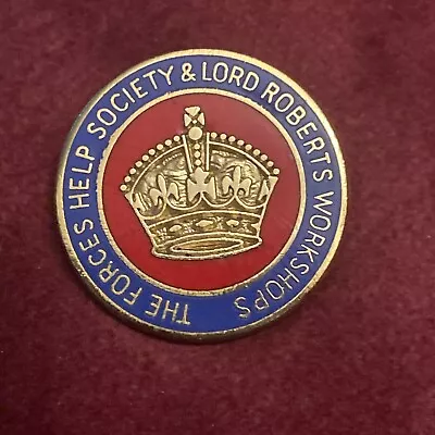 The Forces Help Society & Lord Roberts Workshops Gilt & Enamel Lapel Pin Badge • £4.50