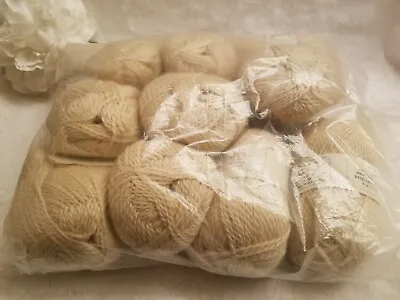 Lot Of 10 NOS Vintage Soviet Era Ecru 100% Wool Yarn - 100g Skeins • $36.99