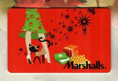 MARSHALLS Christmas Cat Rubbing Woman's Leg ( 2009 ) Gift Card ( $0 ) • $2.50