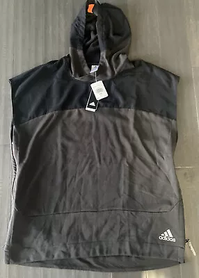 🔥Adidas Men's SLEEVELESS FULL SIDE ZIP HOODIE- SIZE 2X • $39.60