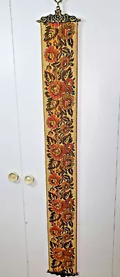 Beautiful Vintage Needlepoint Bell Pull With Brass Hardware • $75