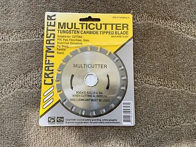 Craftmaster  Tungsten Carbide Tipped Circular Saw Multicutter - New Old Stock • $24